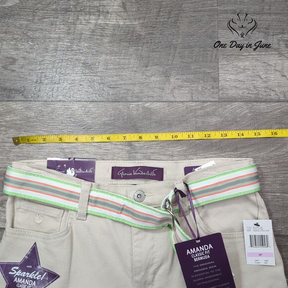 Gloria Vanderbilt Petite Amanda Classic Fit Bermuda Shorts Size 6P - Picture 3 of 6